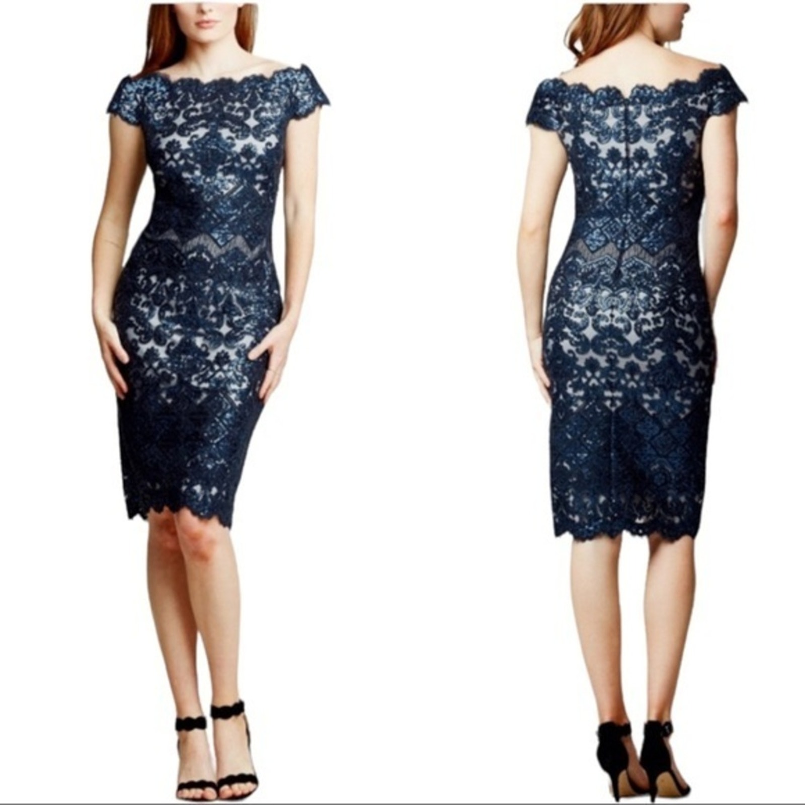 Tadashi Shoji Nam Sequin Embroidered Dress 8 Nwt